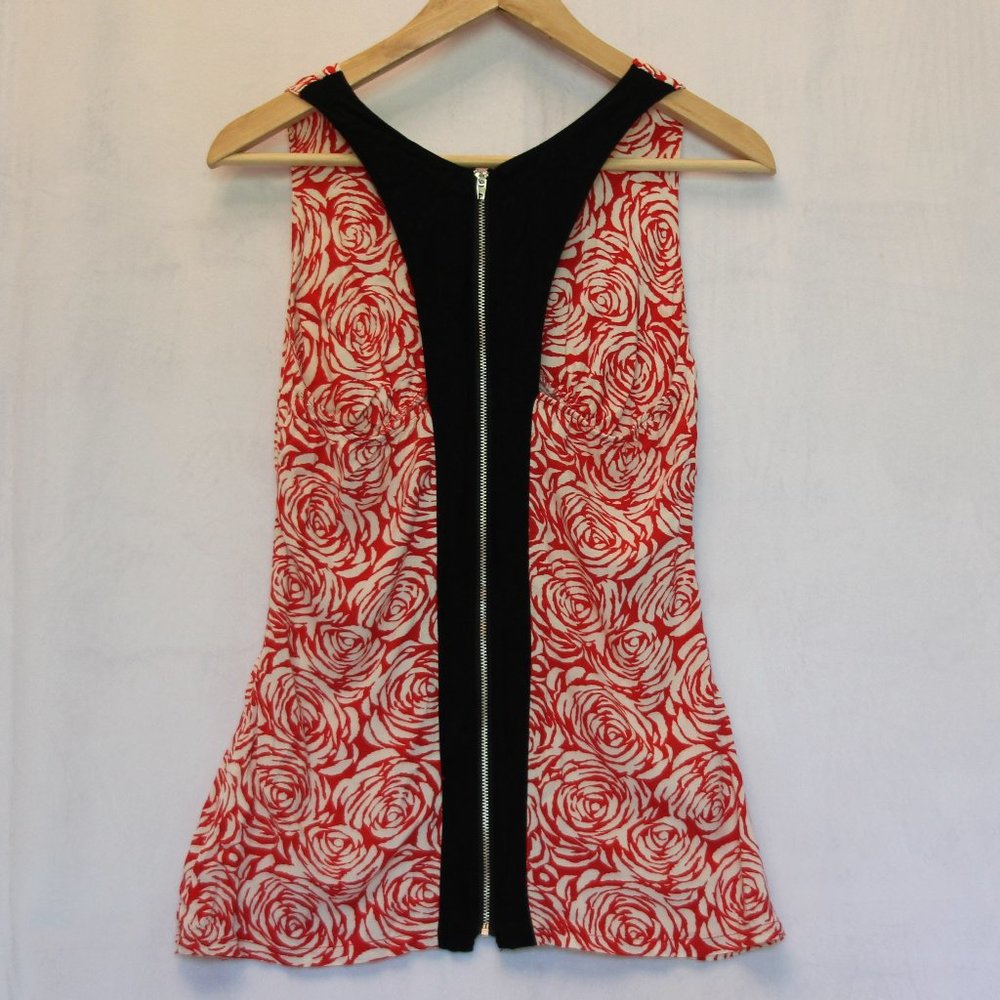 Audrey Rose Print Racerback Zip Back Tank